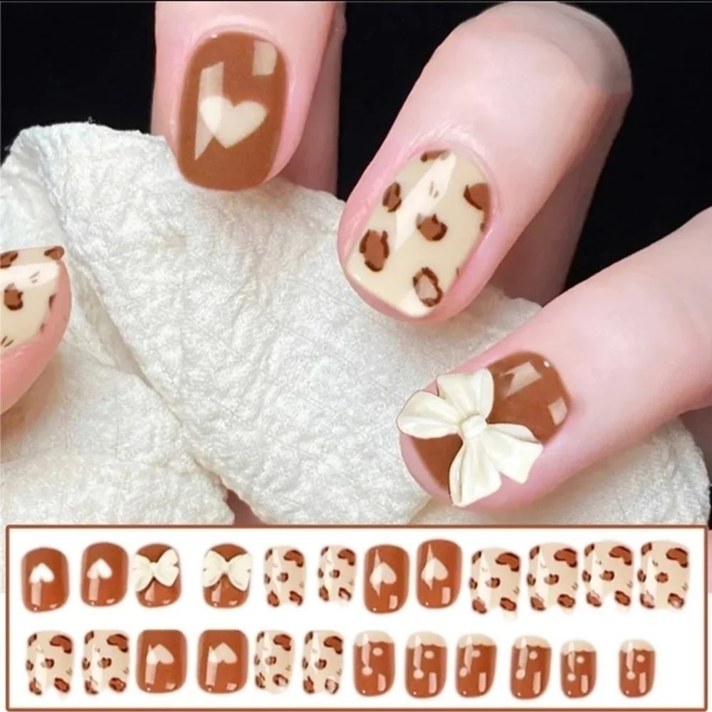 2/$16 Heart Bow Press On Nails